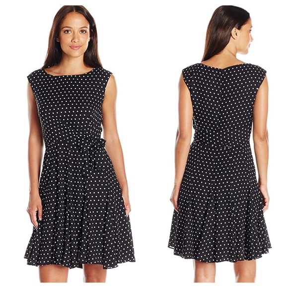 NWT Tahari Dot Wrap Dress - Picture 1 of 8